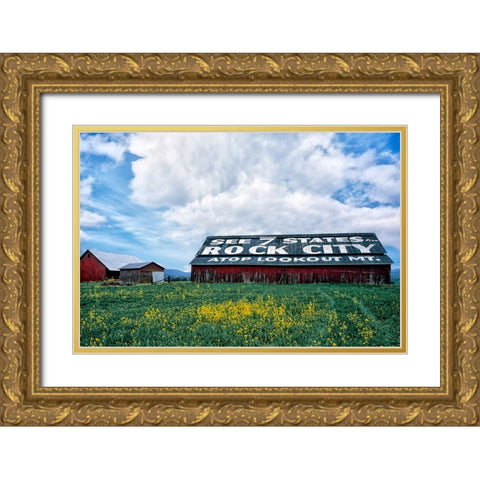 Rock City Barn 2 Gold Ornate Wood Framed Art Print with Double Matting by Lee, Rachel