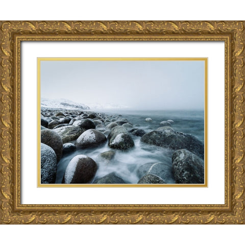 Rocks 14 Gold Ornate Wood Framed Art Print with Double Matting by Lee, Rachel