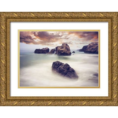 Rocks 9 Gold Ornate Wood Framed Art Print with Double Matting by Lee, Rachel