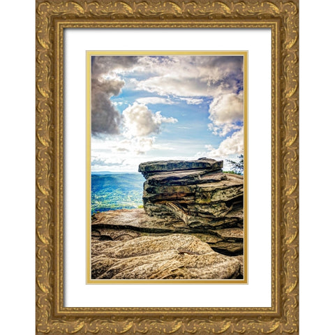 Rocks In Front of Lookout Valley Gold Ornate Wood Framed Art Print with Double Matting by Lee, Rachel