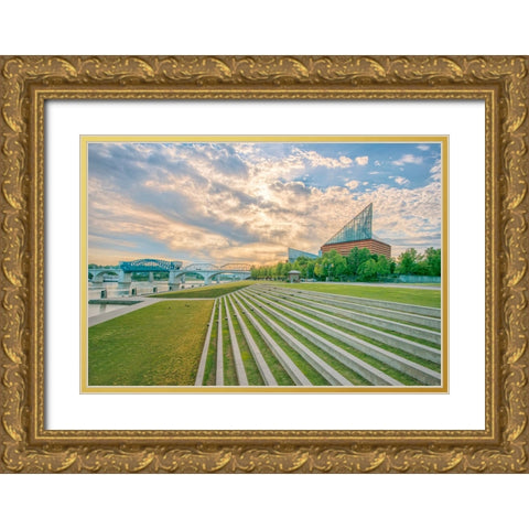 Scenic City 1 Gold Ornate Wood Framed Art Print with Double Matting by Lee, Rachel