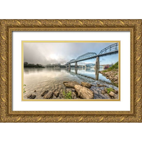 Scenic City 109 Gold Ornate Wood Framed Art Print with Double Matting by Lee, Rachel