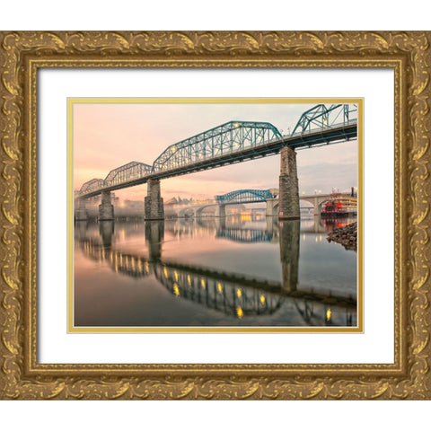 Scenic City 126 Gold Ornate Wood Framed Art Print with Double Matting by Lee, Rachel
