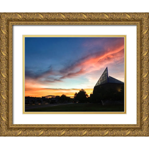 Scenic City 136 Gold Ornate Wood Framed Art Print with Double Matting by Lee, Rachel