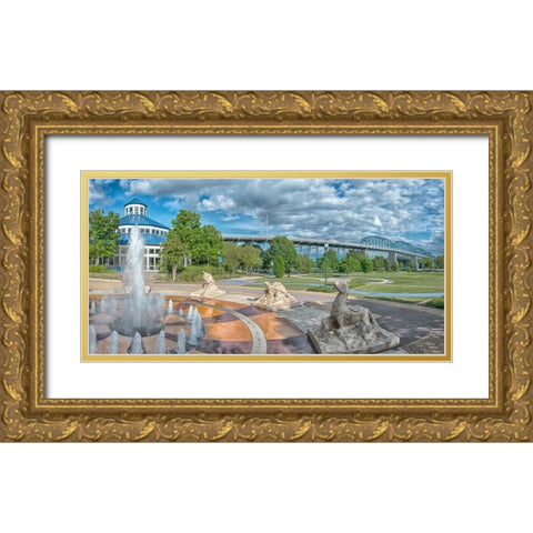 Scenic City 17 Gold Ornate Wood Framed Art Print with Double Matting by Lee, Rachel