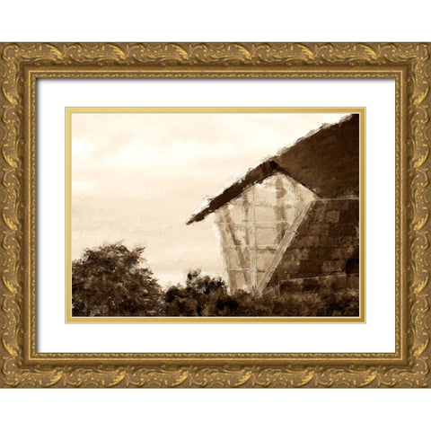 Scenic City 23 Oil Paint Gold Ornate Wood Framed Art Print with Double Matting by Lee, Rachel
