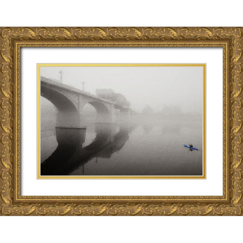 Scenic City 26 Oil Paint Gold Ornate Wood Framed Art Print with Double Matting by Lee, Rachel