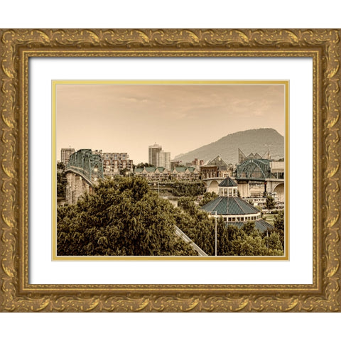 Scenic City 30 Gold Ornate Wood Framed Art Print with Double Matting by Lee, Rachel