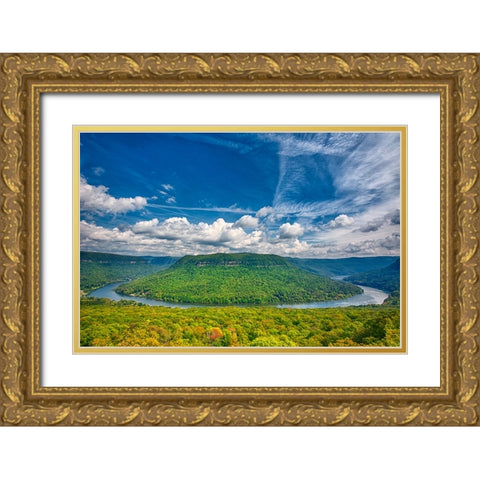 Scenic City 32 Gold Ornate Wood Framed Art Print with Double Matting by Lee, Rachel