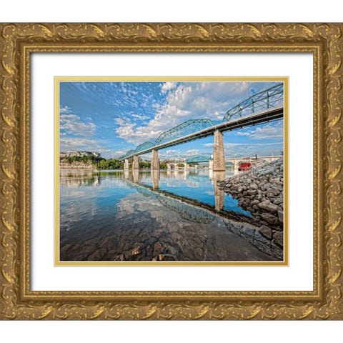 Scenic City 44 Gold Ornate Wood Framed Art Print with Double Matting by Lee, Rachel