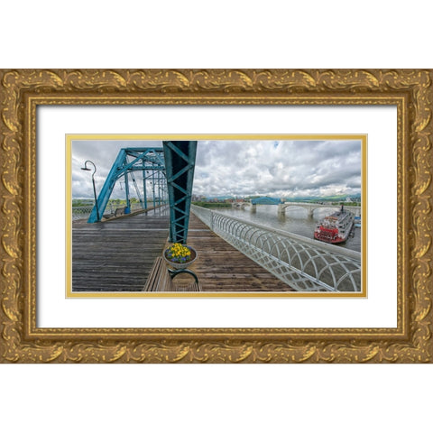 Scenic City 48 Gold Ornate Wood Framed Art Print with Double Matting by Lee, Rachel