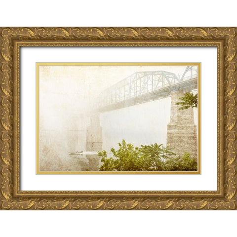 Scenic City 50 Gold Ornate Wood Framed Art Print with Double Matting by Lee, Rachel