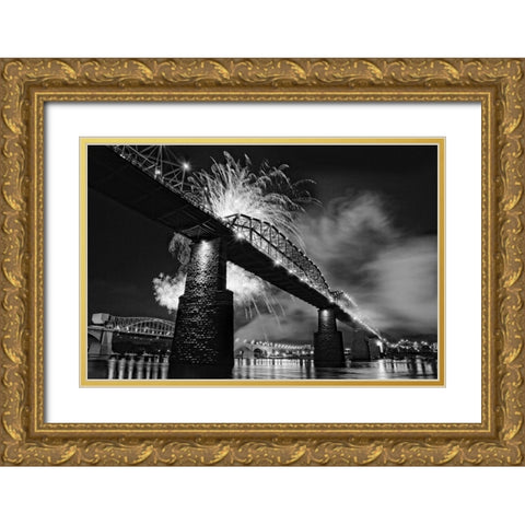 Scenic City 61 Gold Ornate Wood Framed Art Print with Double Matting by Lee, Rachel