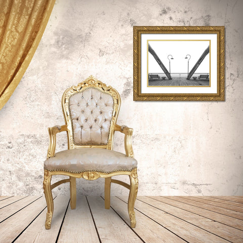 Scenic City 80 BW Horizontal Gold Ornate Wood Framed Art Print with Double Matting by Lee, Rachel