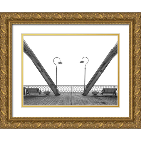 Scenic City 80 BW Horizontal Gold Ornate Wood Framed Art Print with Double Matting by Lee, Rachel