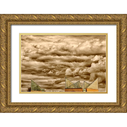 Scenic City 9 Gold Ornate Wood Framed Art Print with Double Matting by Lee, Rachel