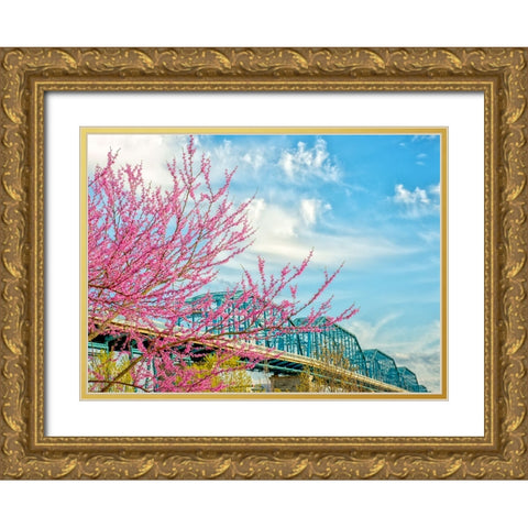 Scenic City 91 Gold Ornate Wood Framed Art Print with Double Matting by Lee, Rachel