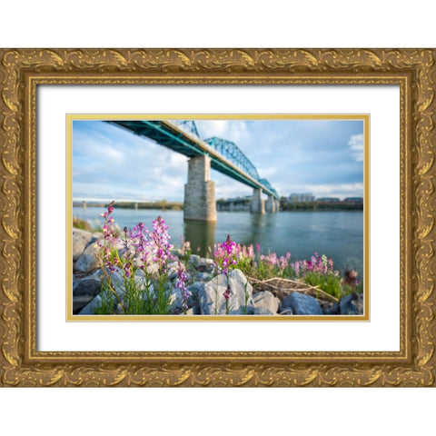 Scenic City 92 Gold Ornate Wood Framed Art Print with Double Matting by Lee, Rachel
