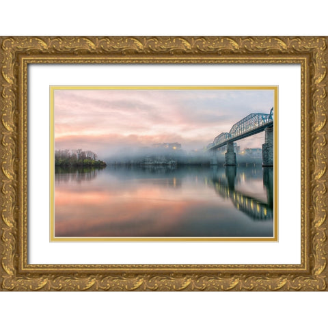 Scenic City 94 Gold Ornate Wood Framed Art Print with Double Matting by Lee, Rachel