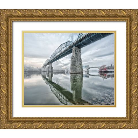 Scenic City 95 Gold Ornate Wood Framed Art Print with Double Matting by Lee, Rachel