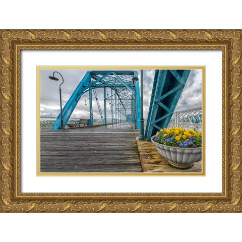 Scenic City 96 Gold Ornate Wood Framed Art Print with Double Matting by Lee, Rachel