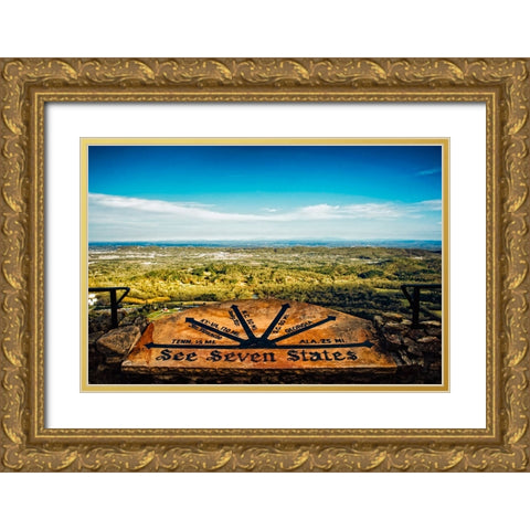 See Seven States Gold Ornate Wood Framed Art Print with Double Matting by Lee, Rachel