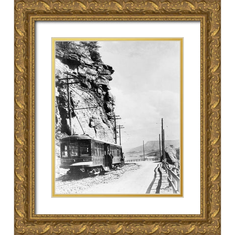 Signal Mountain Street Car Gold Ornate Wood Framed Art Print with Double Matting by Lee, Rachel