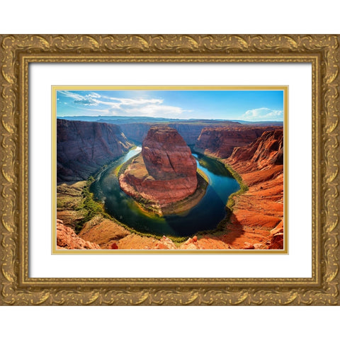Southwest 5 Gold Ornate Wood Framed Art Print with Double Matting by Lee, Rachel