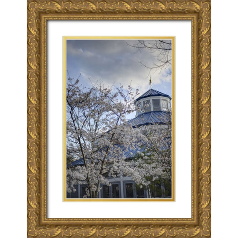 Spring Carousel Gold Ornate Wood Framed Art Print with Double Matting by Lee, Rachel