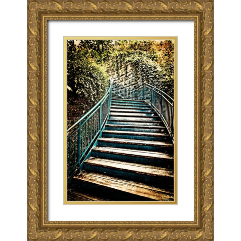 Step Up Tea Stained Gold Ornate Wood Framed Art Print with Double Matting by Lee, Rachel