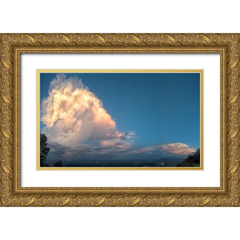 Storm Over Chattanooga Gold Ornate Wood Framed Art Print with Double Matting by Lee, Rachel