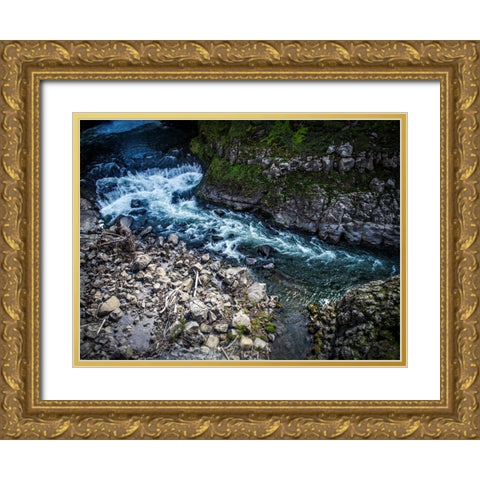 Stream 19 Gold Ornate Wood Framed Art Print with Double Matting by Lee, Rachel