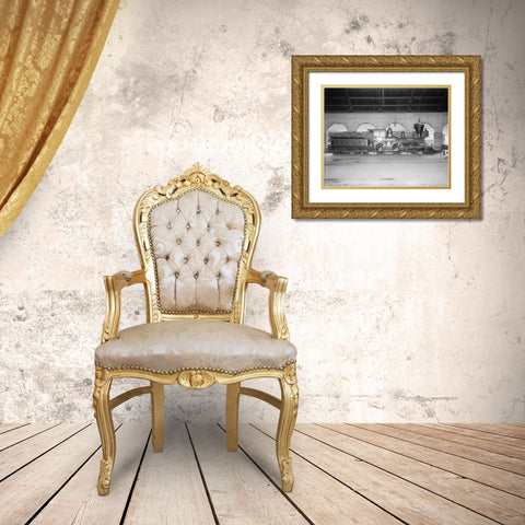 The General Train Union Station 1907 Gold Ornate Wood Framed Art Print with Double Matting by Lee, Rachel