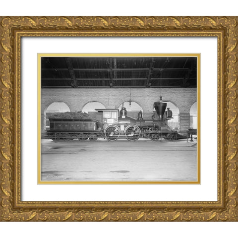 The General Train Union Station 1907 Gold Ornate Wood Framed Art Print with Double Matting by Lee, Rachel