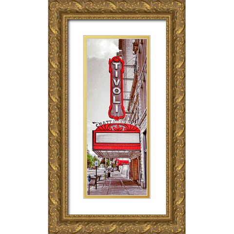 Tivoli Sidewalk Gold Ornate Wood Framed Art Print with Double Matting by Lee, Rachel