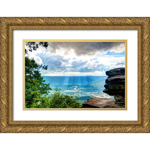 To Lookout Valley Gold Ornate Wood Framed Art Print with Double Matting by Lee, Rachel