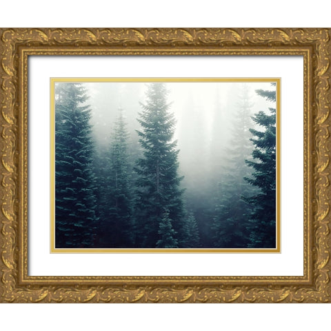 Trees 42 Gold Ornate Wood Framed Art Print with Double Matting by Lee, Rachel