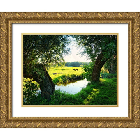 Trees 58 Gold Ornate Wood Framed Art Print with Double Matting by Lee, Rachel