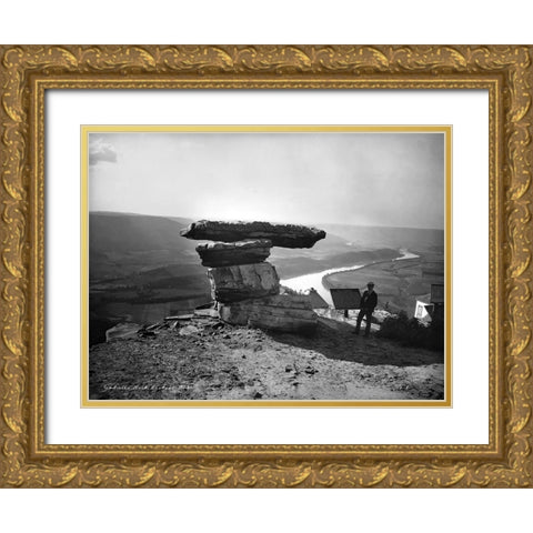 Umbrella Rock Lookout 1902 Gold Ornate Wood Framed Art Print with Double Matting by Lee, Rachel