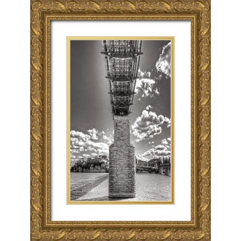 Under Walnut BW Glamour Glow Gold Ornate Wood Framed Art Print with Double Matting by Lee, Rachel