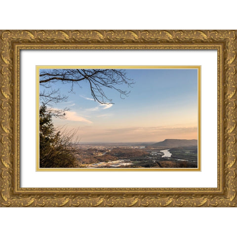 View From Signal Gold Ornate Wood Framed Art Print with Double Matting by Lee, Rachel