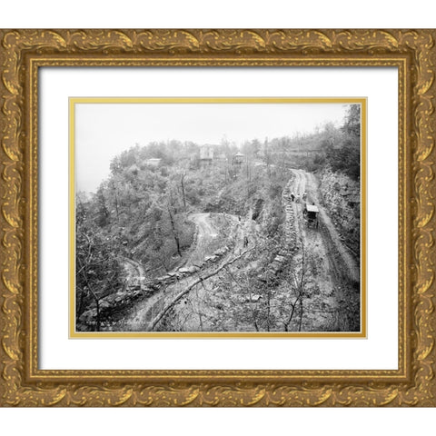 W Road Waldens Ridge 1902 Gold Ornate Wood Framed Art Print with Double Matting by Lee, Rachel