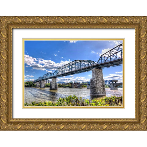 Walnut Left 2 HDR Gold Ornate Wood Framed Art Print with Double Matting by Lee, Rachel