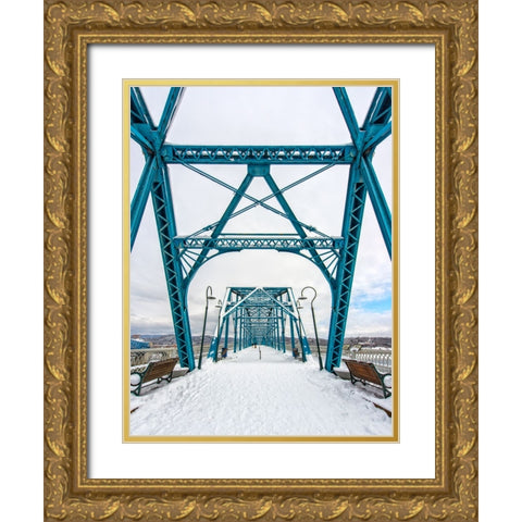 Walnut Snow Gold Ornate Wood Framed Art Print with Double Matting by Lee, Rachel