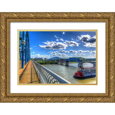 Walnut To Lookout Gold Ornate Wood Framed Art Print with Double Matting by Lee, Rachel
