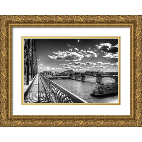 Walnut To Lookout BW Gold Ornate Wood Framed Art Print with Double Matting by Lee, Rachel