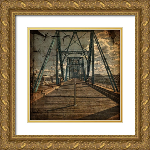 Walnut Walk Letter Texture Gold Ornate Wood Framed Art Print with Double Matting by Lee, Rachel