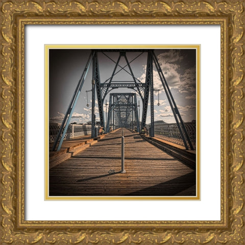 Walnut Walk Low Color Vignette Gold Ornate Wood Framed Art Print with Double Matting by Lee, Rachel