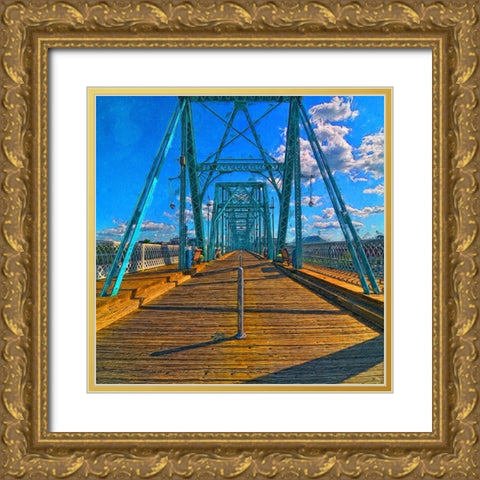 Walnut Walk Oil Painting Gold Ornate Wood Framed Art Print with Double Matting by Lee, Rachel