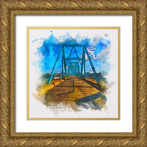 Walnut Walk Watercolor Gold Ornate Wood Framed Art Print with Double Matting by Lee, Rachel